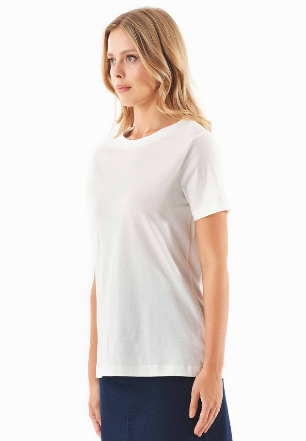 Voornaad T-shirt Gebroken wit