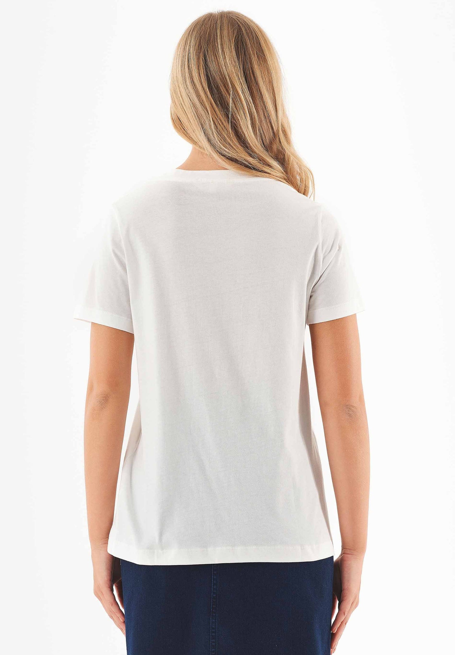 Voornaad T-shirt Gebroken wit