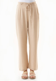 Linen-Viscose Blend Casual Pants Natural Sand