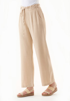 Linen-Viscose Blend Casual Pants Natural Sand
