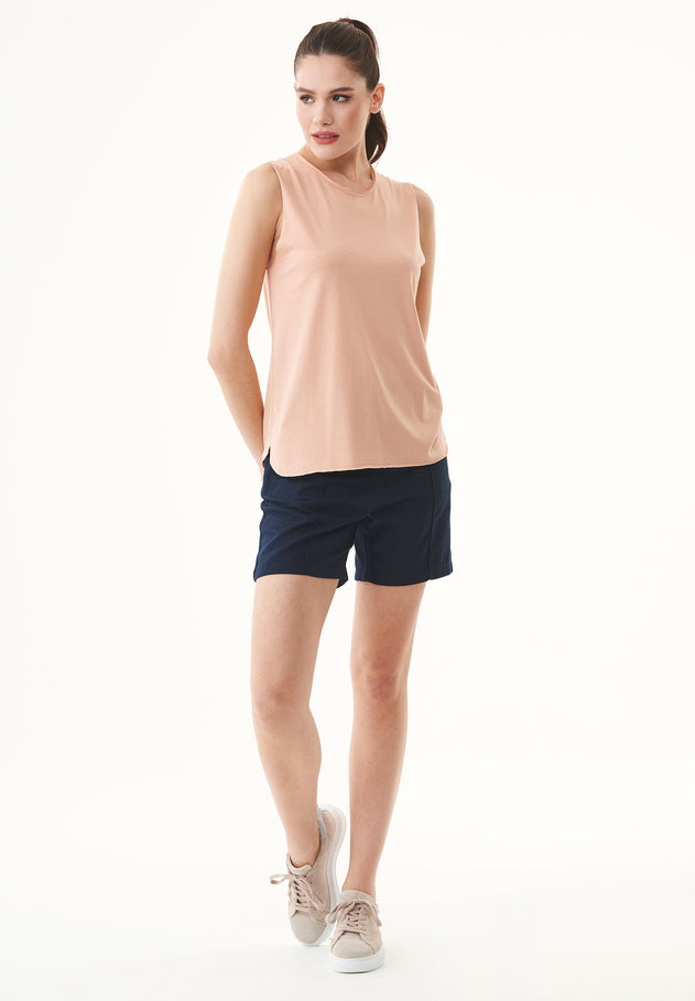 Modalmix Mouwloos Top Indian Tan