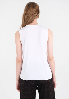 Modal Blend Sleeveless Top White