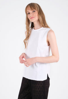 Modal Blend Sleeveless Top White
