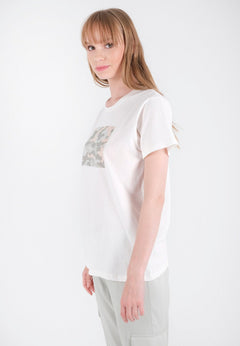 Dames Camouflageprint T-shirt Wit