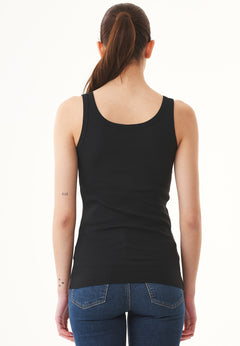 Ribbed Organic Cotton Tank Top Black