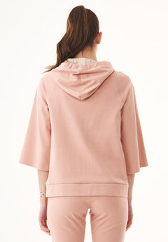 3/4-mouw Hoodie Dusty Blush