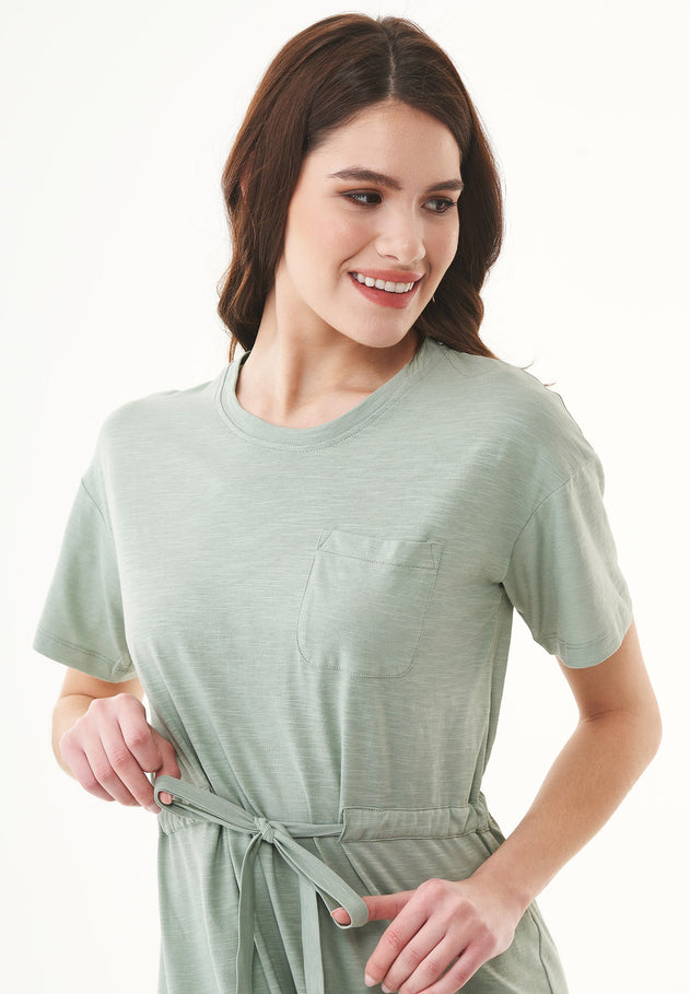 Slub jersey Jurk Water Green
