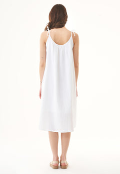 Spaghetti Strap Organic Cotton Summer Dress White
