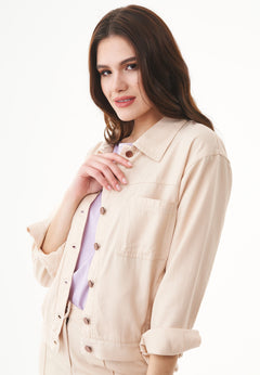 Women's Gabardine Shirt Jacket Abby Stone