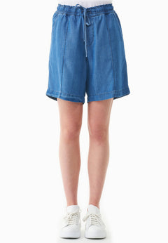 Lyocell Denim short Lichtblauw