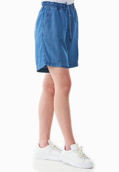 Lyocell Denim short Lichtblauw