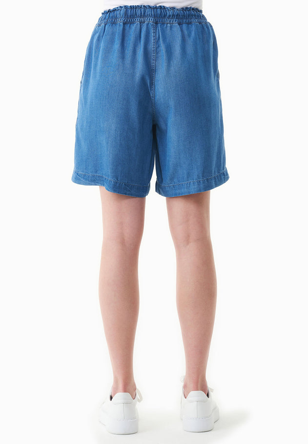Lyocell Denim short Lichtblauw