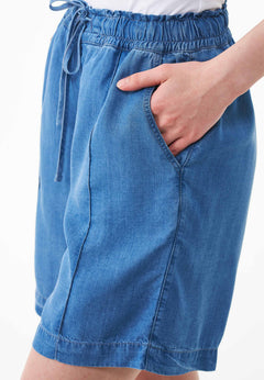 Lyocell Denim short Lichtblauw