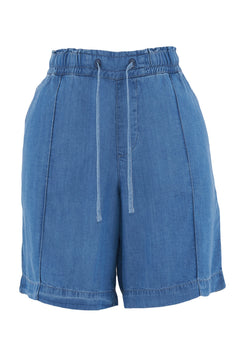 Lyocell Denim short Lichtblauw