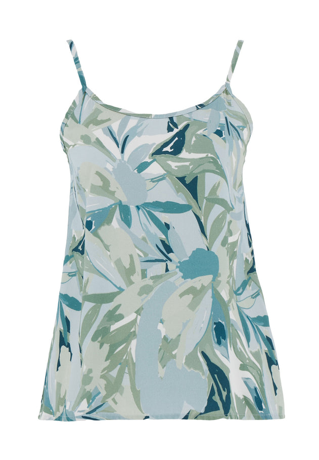 Patroon Viscose Top Abstract Leaf