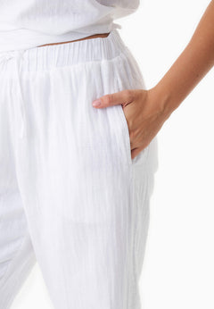 Short Sleeved Muslin Blouse White