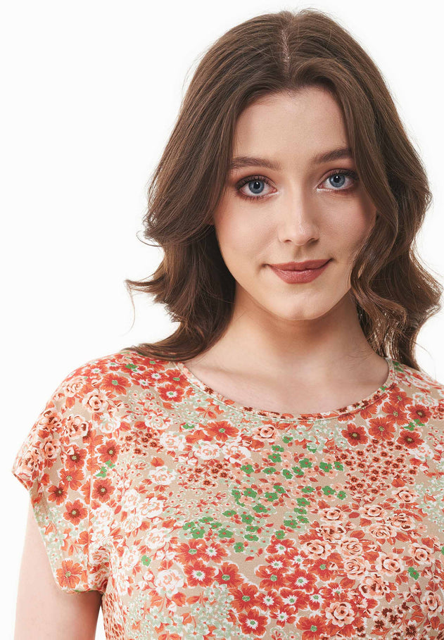 Bloemenpatroon Jersey T-shirt Bloom Baby
