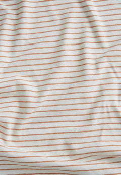 Dun gestreept Linnenmix T-shirt Gebroken wit / Tan