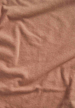 Diepe ronde hals Linnenmix Jersey Top Tan