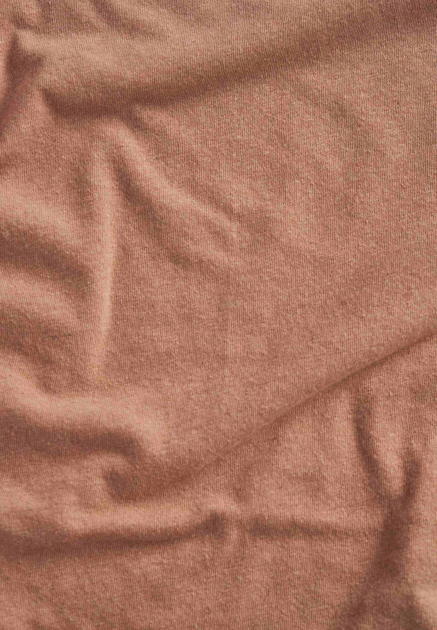 Diepe ronde hals Linnenmix Jersey Top Tan