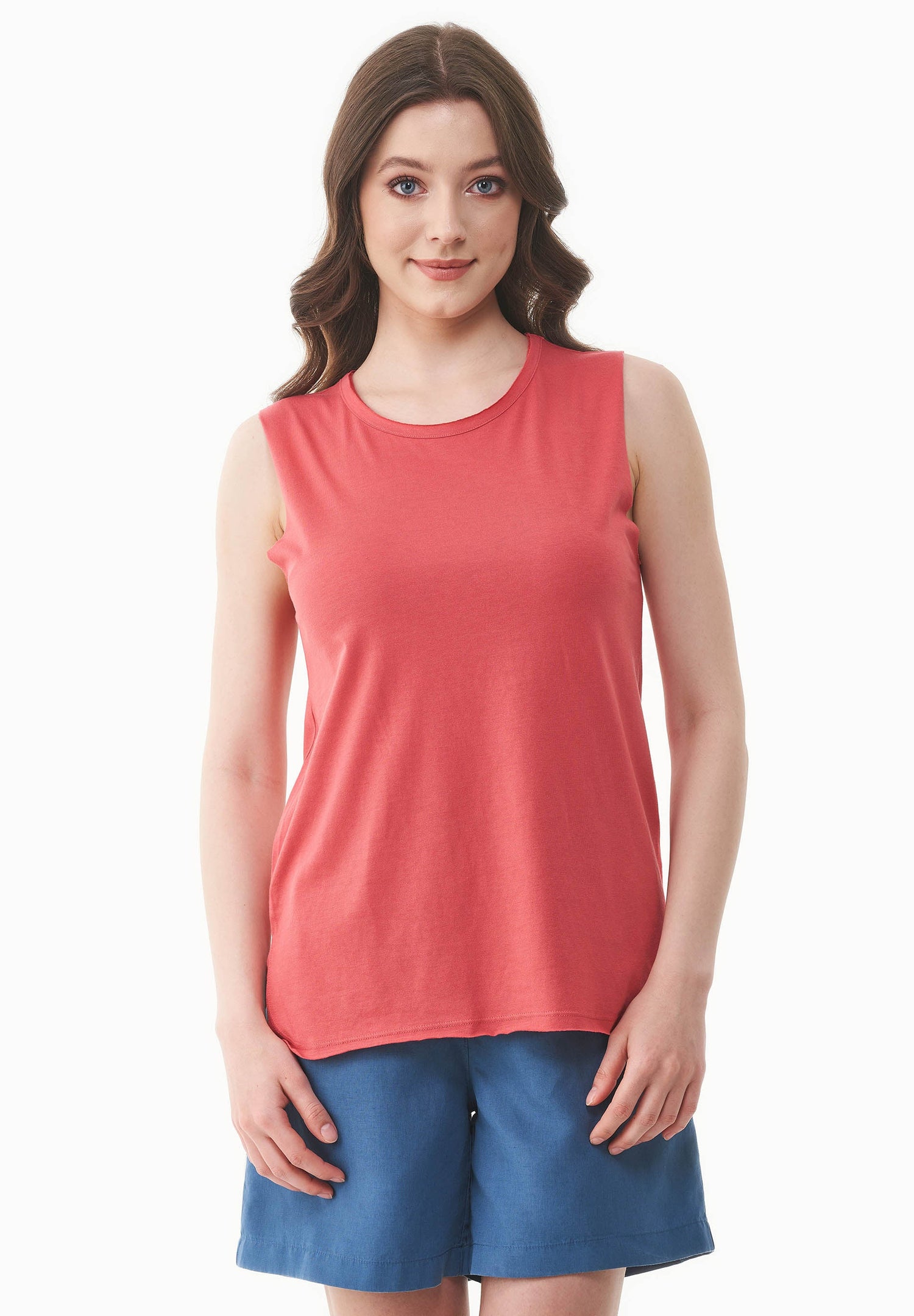 Modalmix Ronde hals Top Radiant Red