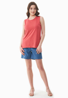 Modalmix Ronde hals Top Radiant Red