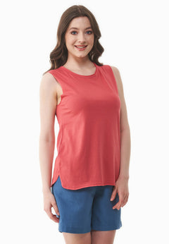 Modalmix Ronde hals Top Radiant Red