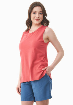 Modalmix Ronde hals Top Radiant Red
