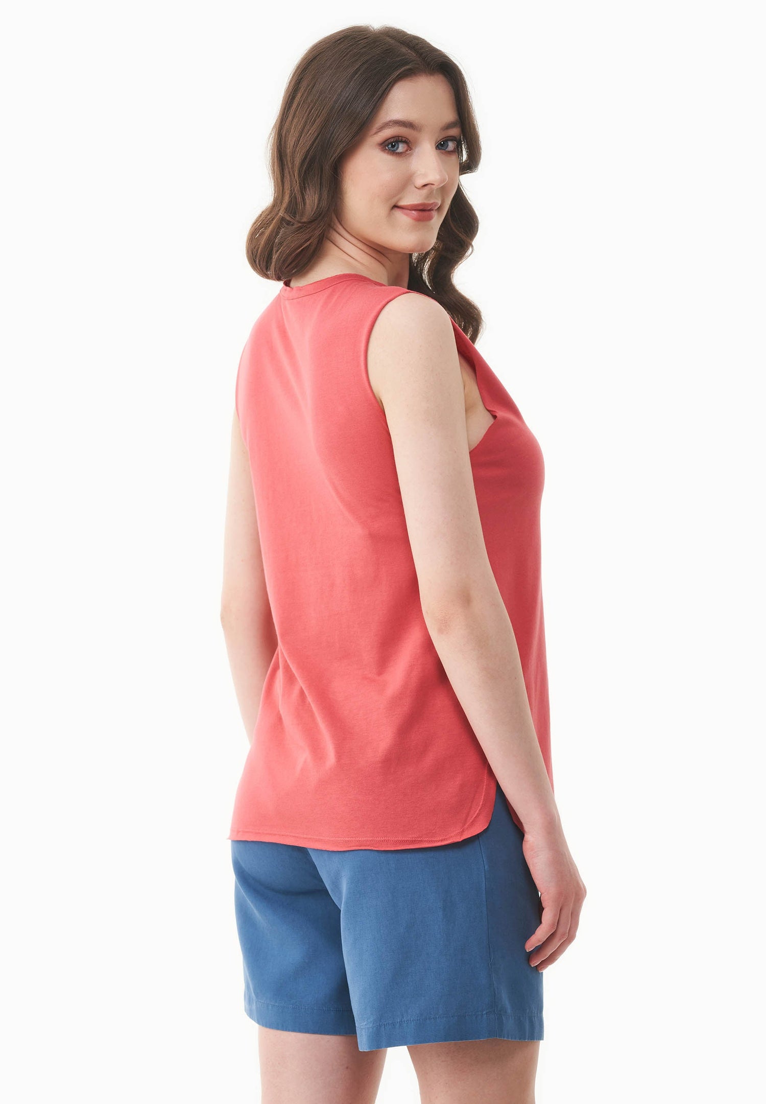 Modalmix Ronde hals Top Radiant Red