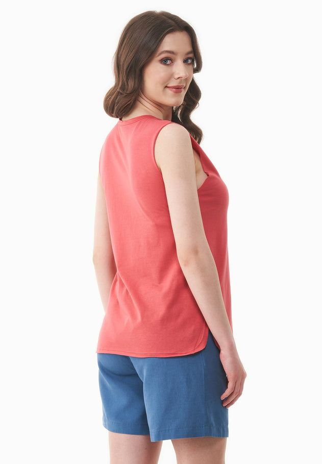 Modalmix Ronde hals Top Radiant Red