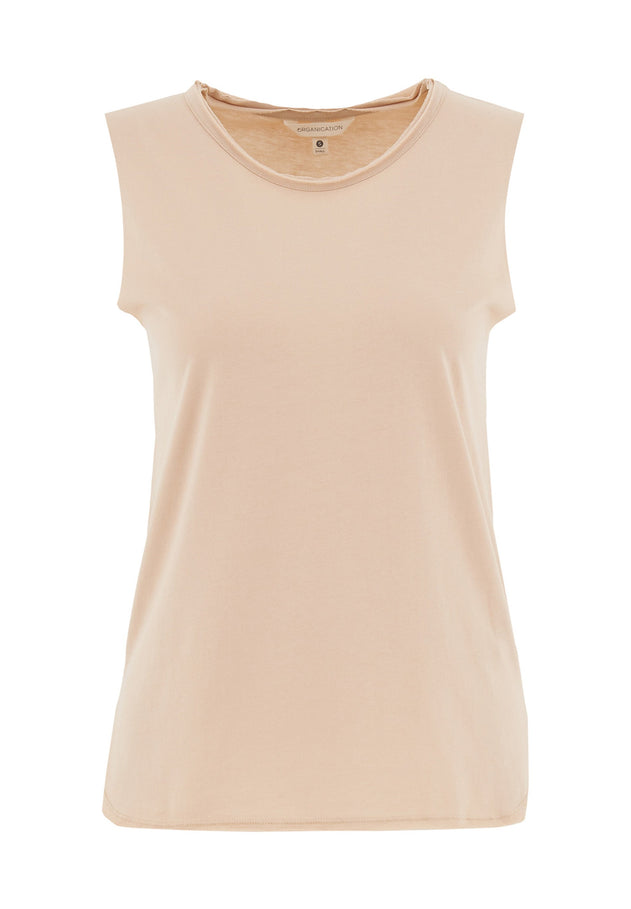 Modalmix Ronde hals Top Soft Beige