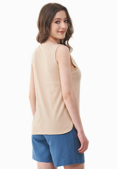 Modalmix Ronde hals Top Soft Beige