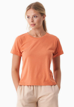 Modalmix Ronde hals T-shirt Dusty Orange