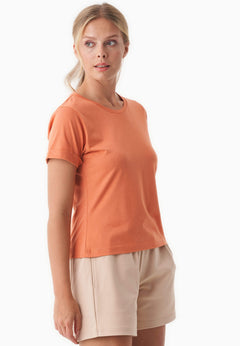 Modalmix Ronde hals T-shirt Dusty Orange