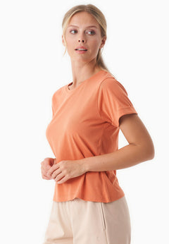 Modalmix Ronde hals T-shirt Dusty Orange