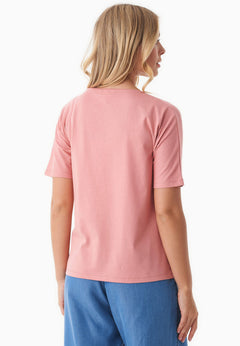 Geborduurd T-shirt Flamingo Pink