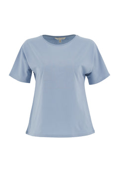 Geborduurd T-shirt Ice Blue