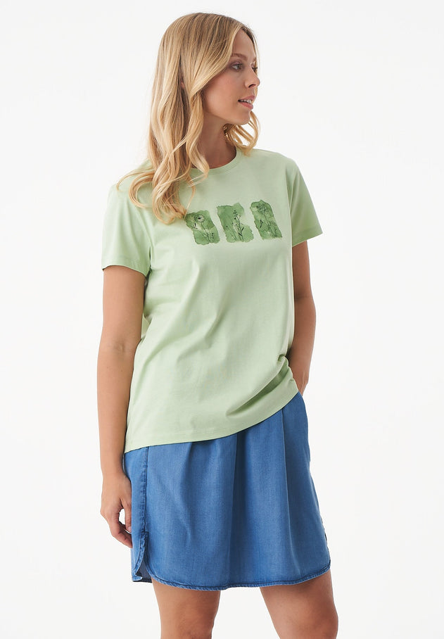 Nature Print T-shirt Foam Green