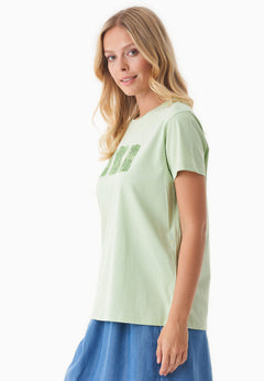 Nature Print T-shirt Foam Green