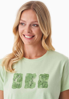 Nature Print T-shirt Foam Green