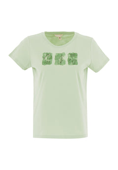 Nature Print T-shirt Foam Green