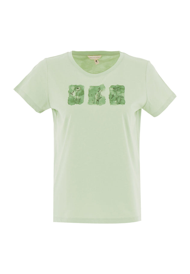 Nature Print T-shirt Foam Green