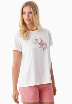 Flower Fietsprint T-shirt Gebroken wit