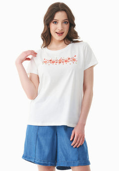 Flowers T-shirt Gebroken wit