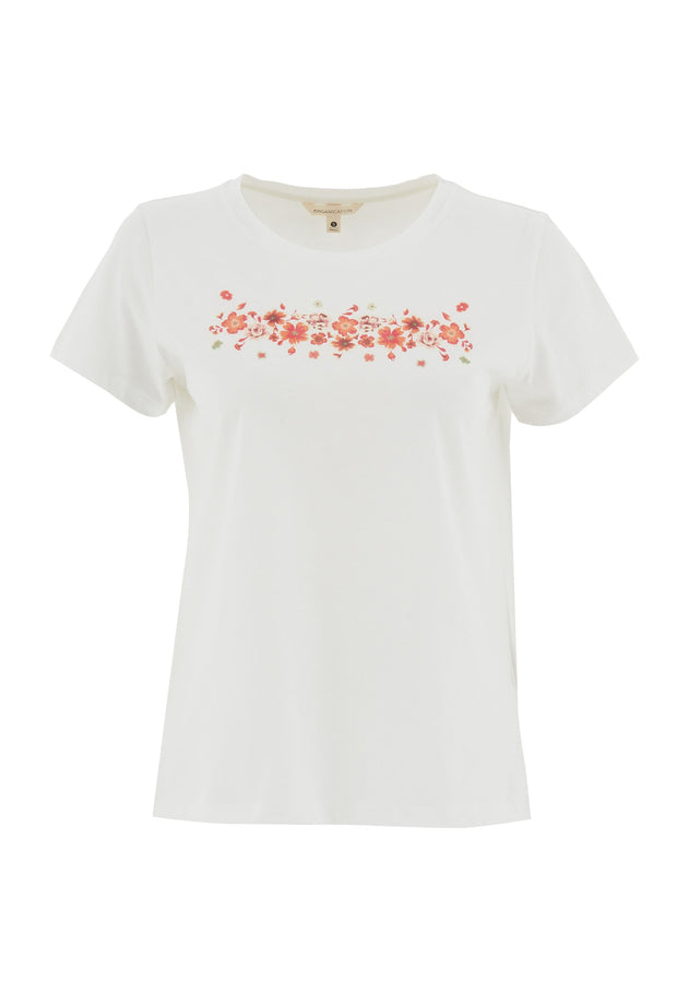 Flowers T-shirt Gebroken wit