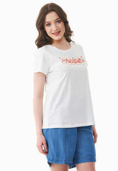 Flowers T-shirt Gebroken wit