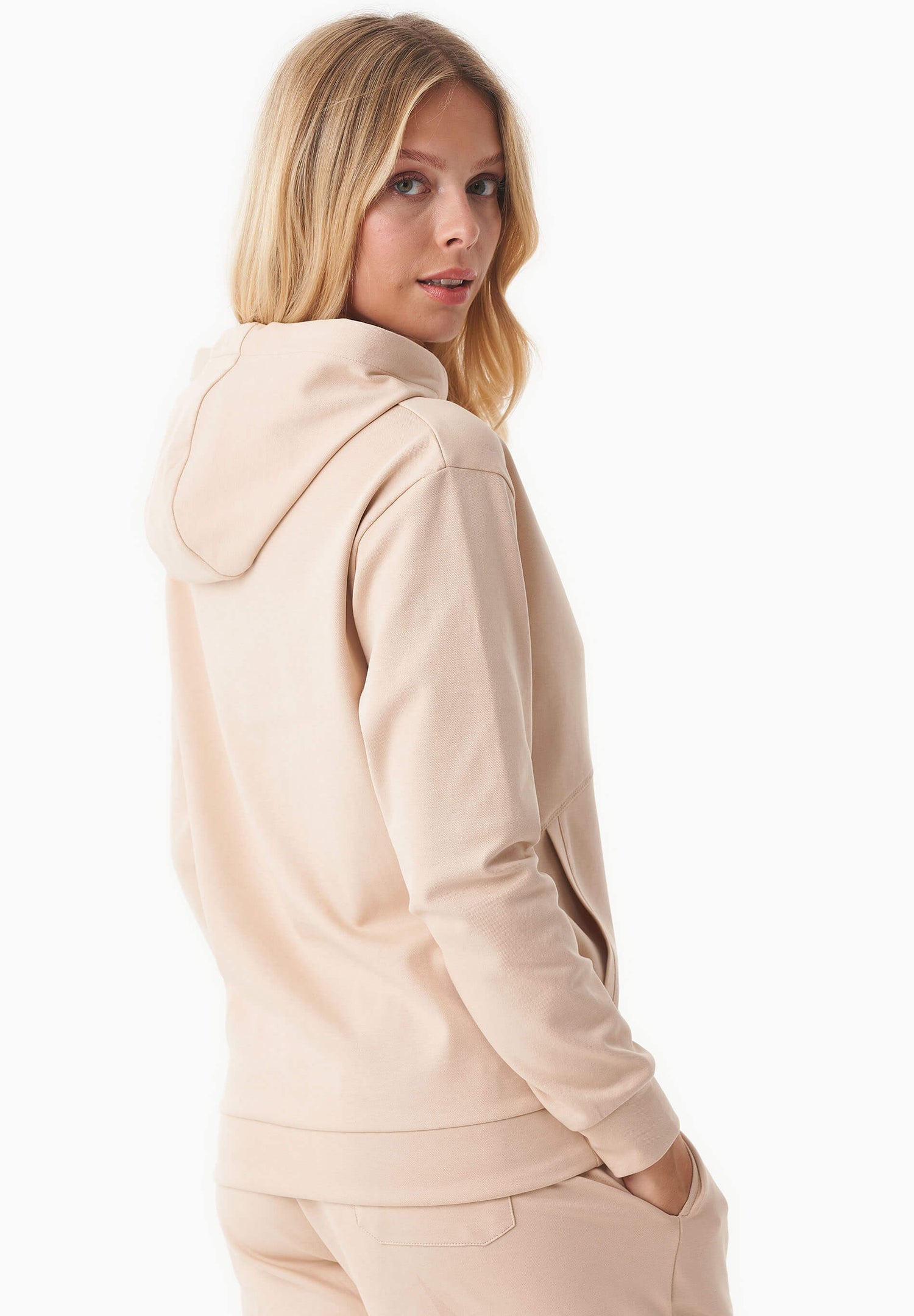Dames Lichtgewicht Hoodie Zacht beige