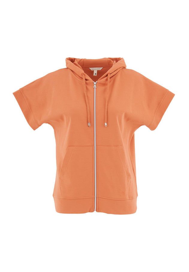 Dames Lichtgewicht Korte mouw Ritshoodie Dusty Orange