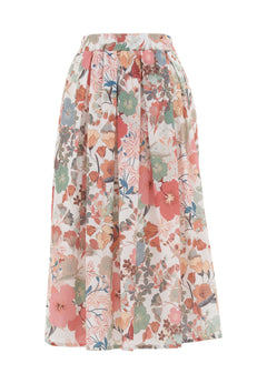 Patterned Organic Cotton Voile Skirt Flower Garden
