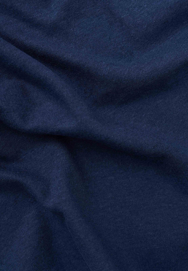 Korte mouw Linnenmix Jersey Jurk Marineblauw